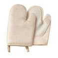 thumbnail image 2 of Mitts de horno Guantes de aislamiento de calor resistente al calor Guantes de horno suministros de cocción Mitts colgando para acampar a la parrilla Beige, 2 of 8