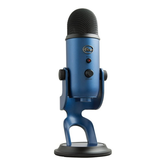 lue Yeti USB Microphone for PC, Mac, Gaming, Recording, Streaming, Podcasting, Studio and Computer Condenser Mic with Blue VO!CE effects, 4 Pickup Patterns, Plug and Play – Midnight Blue