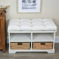 thumbnail image 2 of The Gripper Non-Slip Tufted Bench Cushion for Indoor Furniture, Entryway Storage, Bay Window, Corner Nook or Piano Seat, 33 Inches, Ivory, 2 of 5