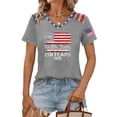 thumbnail image 3 of Fabrcox 1776-2026 250 Anniversary USA T Shirt Flag Print V Neck T Shirts for Women Short Sleeve Celebration Patriotic Freedom Women 4th of July Shirt Gray XL, 3 of 6
