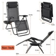 thumbnail image 5 of BIQWBIC 2 Zero Gravity Lounge Chairs, Foldable Reclining Camping with Padded Headrest & Cup Holder for Patio, Lawn, Beach,  Black, 5 of 7