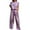 Purple, variant on Bmisegm Women's Casual Glossy Vest and Wide Leg Pants Two Piece Set Round Neck Sleeveless Crop Top Long Pants Party Outfit Womens Pant Suit Silver XL