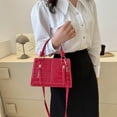 thumbnail image 4 of Bolsa De Hombro Bolso de hombro para mujer Bolso bandolera de cuero PU Bolso de mano retro (Rosa roja) Likrtyny Para Estrenar, 4 of 4