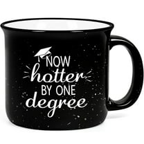 Graduation Gifts - Now Hotter By One Degree Coffee Mugs, Graduation Gifts for Friends, High School College Masters Degree Graduate Gifts, Futtumy Black Coffee Mugs Ceramic Mug Tea Cup, 15 fl oz