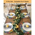 thumbnail image 4 of 15 Inch Round Placemats Set of 6, Boho Colorful Floral Non Slip Heat Insulation PP Table Mats, Spring Flower Botanical Sunflowers Plant Washable Place Mats for Kitchen Dining Party Table Decor, 4 of 7