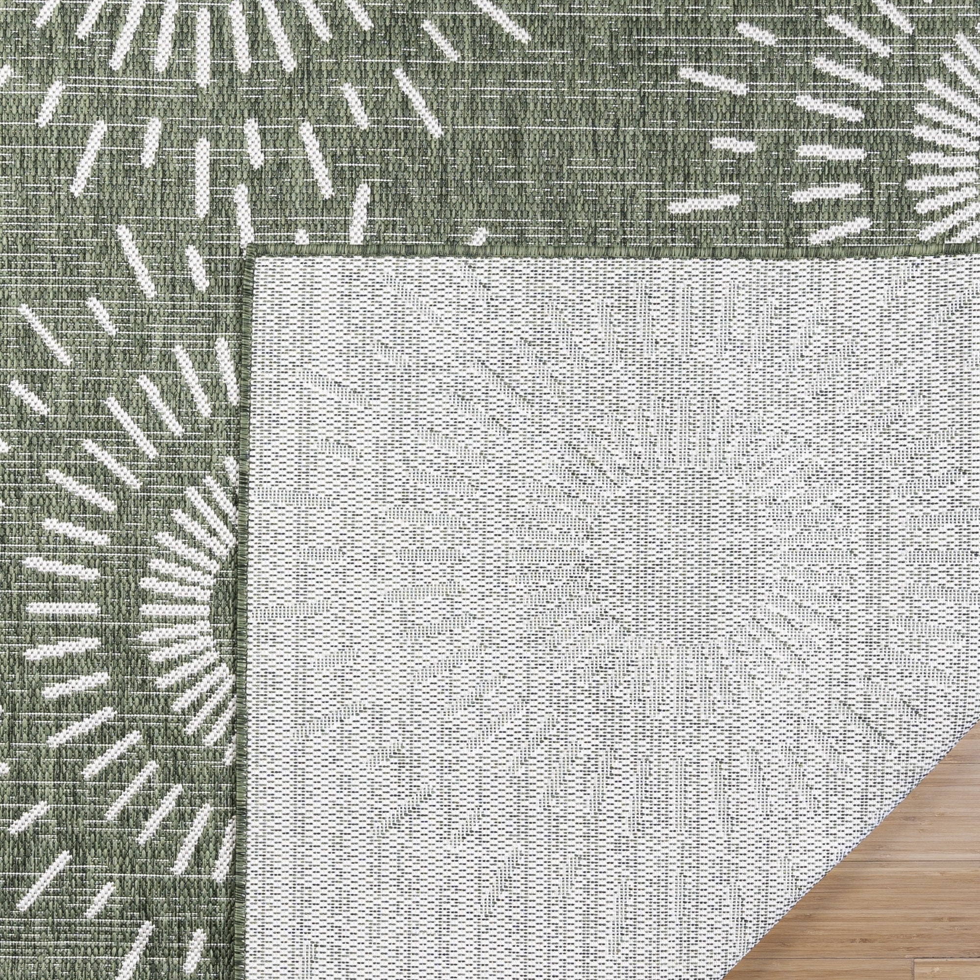 Gertmenian Tropea Tiaret Modern Geometric Green UV Resistant Flatweave Indoor Outdoor Area Rug, 6x9