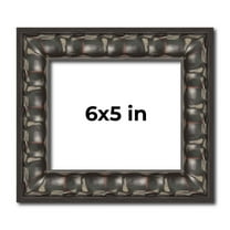 6x5 Frame Black-Brown Medieval Solid Wood Picture Frame | 1.5 Inch Moulding Width | Gotham Beveled