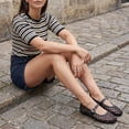 thumbnail image 3 of Cushionaire Wendy Woven Mary Jane Flats For Women | Breathable Open Weave Flats With Adjustable Buckle Strap | Stylish Everyday Mary Jane Flats, 3 of 22