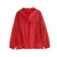 thumbnail image 4 of Sakmal Athleisure Womens Coats Outerwear Winter Red Breathable Long Sleeve Sleeve Solid Comfy with Hoods Sports Womens Jacket, 4 of 6