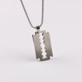 thumbnail image 2 of Jinsinto Punk Rock Stainless Steel Razor Blade Tag Pendant Wheat Chain Necklace, 2 of 5