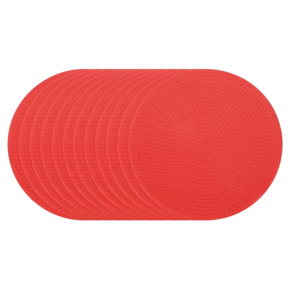 Uxcell Spot Markers 4 Inch, Non-Slip Floor Dots Agility Markers Flat Field Cones Poly Dots, Red 12 Pcs
