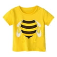 thumbnail image 3 of MIXUE Tween Girls Tops & T-Shirts Kids Bee Print Loose Fit Casual Short Sleeve Comfortable Summer Pullover T Shirts Activewear,Yellow,10-11 Years, 3 of 3