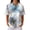 Blue, variant on Plus Size Women Waffle Knit Fall Tops Button Down Polo Shirts Long Sleeve V Neck Loose Fit Tun