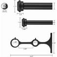 thumbnail image 5 of Double Curtain Rods for Windows 36 to 72 Inch, Matte Black Double Curtain Rods with End Cap Finials, 1-Inch Front and 5/8 Inch Back Double Drapery Rod, Adjustable Double Rod Curtain Rod, 5 of 14