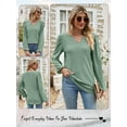 thumbnail image 7 of Hibeli Women Grommet Holes V Neck Puff Long Sleeve Solid Color Eyelet Top, 7 of 7