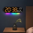 thumbnail image 6 of YOHAVEN Large Digital Wall Clock 13.7" with Date Temperature Auto DST Night Light Remote Control, RGB LED Display Alarm Clock for Bedroom Living Room Office Gym Kitchen Decor, 6 of 6