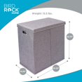 thumbnail image 3 of BIRDROCK HOME Cesto para la colada con tapa | Bolsas Extraíbles para Clasificar Ropa | Cesta de lavandería seccionada para dormitorio y baño | Contenedor de almacenamiento plegable con tapa | Doble, g, 3 of 5