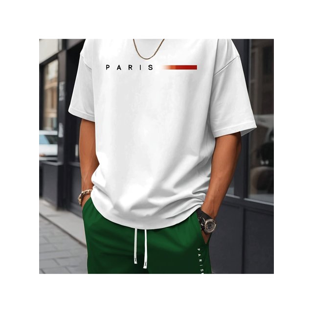 Men's Lightweight Breathable & Striped Print T-Shirt - Loose Fit Short Sleeve Round Neck Summer Casual Tee for Casual Attire