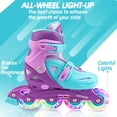 thumbnail image 3 of LOCAVUN Patines en línea ajustables con luz para niños, mejor protección, patines de fitness duros para niñas y niños (púrpura, mediano - (US 13C-3Y)), 3 of 5