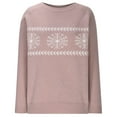 thumbnail image 4 of Frostluinai Chandails Flocon de Neige pour Femmes Manches Longues Chandails Raglan Col Rond Tricot Vintage Chandail Automne Imprimé Île Féerique, 4 of 7