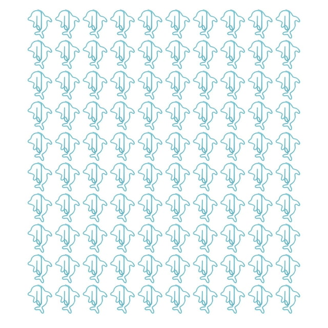100 Uds. Clips de papel bonitos estilo delfín azul Color exquisito fuerza de sujeción fuerte Clips de papel para niños para oficina escuela hogar