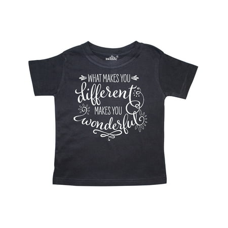 

Inktastic What Makes You Different Makes You Wonderful in White Gift Toddler Boy or Toddler Girl T-Shirt