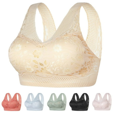ASFGIMUJ Bras For Women Full Coverage Summer Ice Silk Seamless Beauty Back Bra Gathers Together Without Steel Ring Wipe Bra Lace Underwear Chest Wrap Sports Vest Bra Plus Size