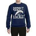 thumbnail image 2 of Wild Bobby Respect The Locals Save Our Oceans Dolphin Animal Lover Unisex Crewneck Graphic Sweatshirt, Navy, Medium, 2 of 6