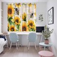 thumbnail image 5 of Sunflower Bee Kitchen Curtains 63 Inch Length, Yellow Botanical Vintage Rose Floral Spring Grommet Top Bedroom Living Room Curtains, Light Filtering Cafe Curtain Drapes 2 Panels Set 104''x63'', 5 of 9