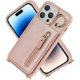 thumbnail image 3 of iPhone 14 pro Case with Card Holder for Women, iPhone 14 pro Phone Case Wallet with Strap Credit Card Slots Crossbody with Kickstand Zipper Shockproof Case for iPhone14pro - Rose Gold, 3 of 16
