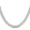 thumbnail image 3 of Auriga 925 Sterling Silver 6.75 mm Flat Open Curb Chain Necklace for Mens 22", 3 of 5