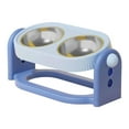 thumbnail image 1 of Comedero para gatos y perros con elevación y inclinación, apto para bigotes, tres alturas Azul, 1 of 6