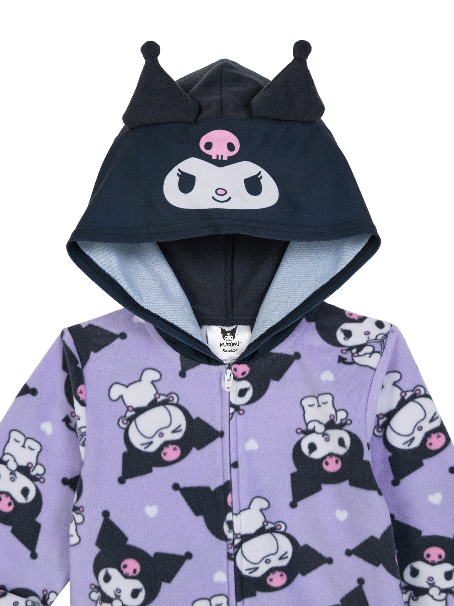 Hello Kitty Kuromi Girls Long Sleeve Blanket Sleeper, One-Piece, Sizes 4-12
