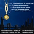 thumbnail image 2 of Gem Stone King 14K Yellow Gold Champagne Quartz and Lab Grown Diamond Pendant Necklace for Women | 1.28 Cttw | Gemstone Birthstone | Round 7MM | With 18 inch Chain, 2 of 6