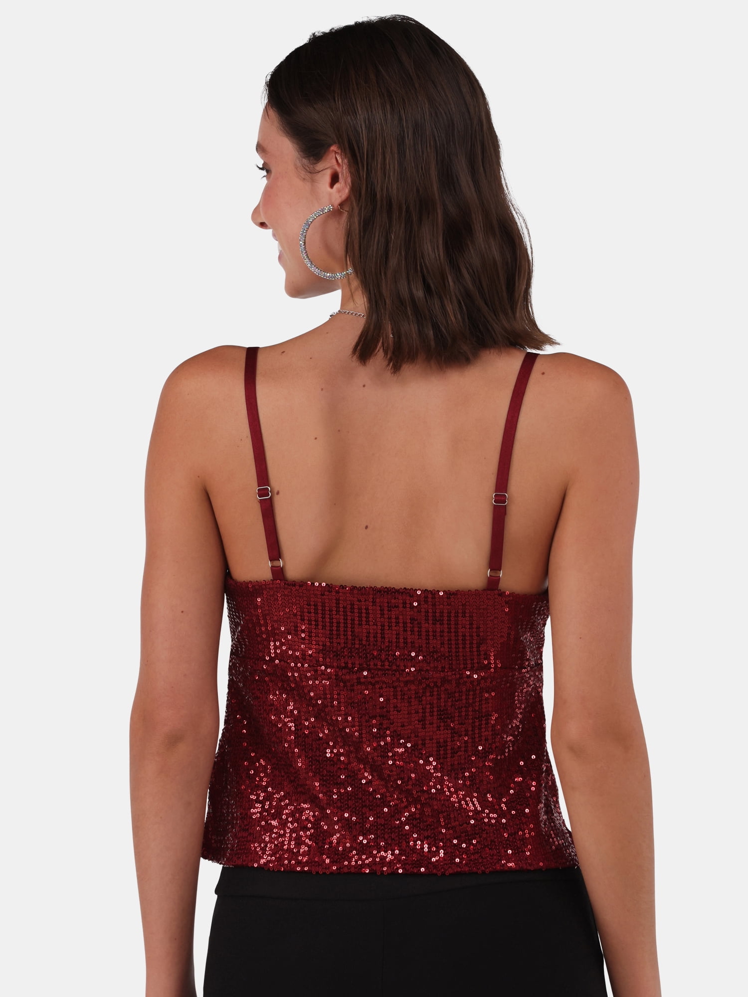 No Boundaries Sequin Cami Top, Women's and Women's Plus