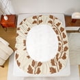 thumbnail image 5 of jejeloiu Retro Leaf Print Full Size Sheets,Brown Beige Bed Sheets For Teens 4 Pieces, 5 of 7