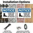 thumbnail image 3 of (2 Pack) Closed Toed Shoes And Long Pants OSHA Notice Sign 10 Inch X 7 Inch Indoor / Outdoor Rust-Free Aluminum Metal Signs for Workplace, Workshop, and Construction Site, Made in the, 3 of 8