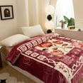 thumbnail image 6 of DBOZE Queen Size Heavy Korean Mink Fleece Blanket, Thick Soft Warm Single Ply Mink Blanket with Pink Flower Design, 6 of 7