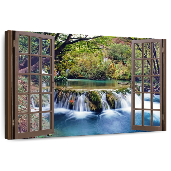 Elephant Stock Open Window Wall Art - Nature Canvas Canvas - 12" x 8"