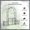 thumbnail image 4 of Outsunny 86" Garden Arbor Arch Gate with Trellis Sides for Climbing Plants, Wedding, Grape Vines with Locking Doors & Planter Baskets, Black, 4 of 9