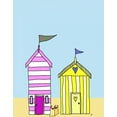 thumbnail image 2 of Fab Funky 15x18 White Modern Wood Framed Museum Art Print Titled - Beach Huts 3, 2 of 4