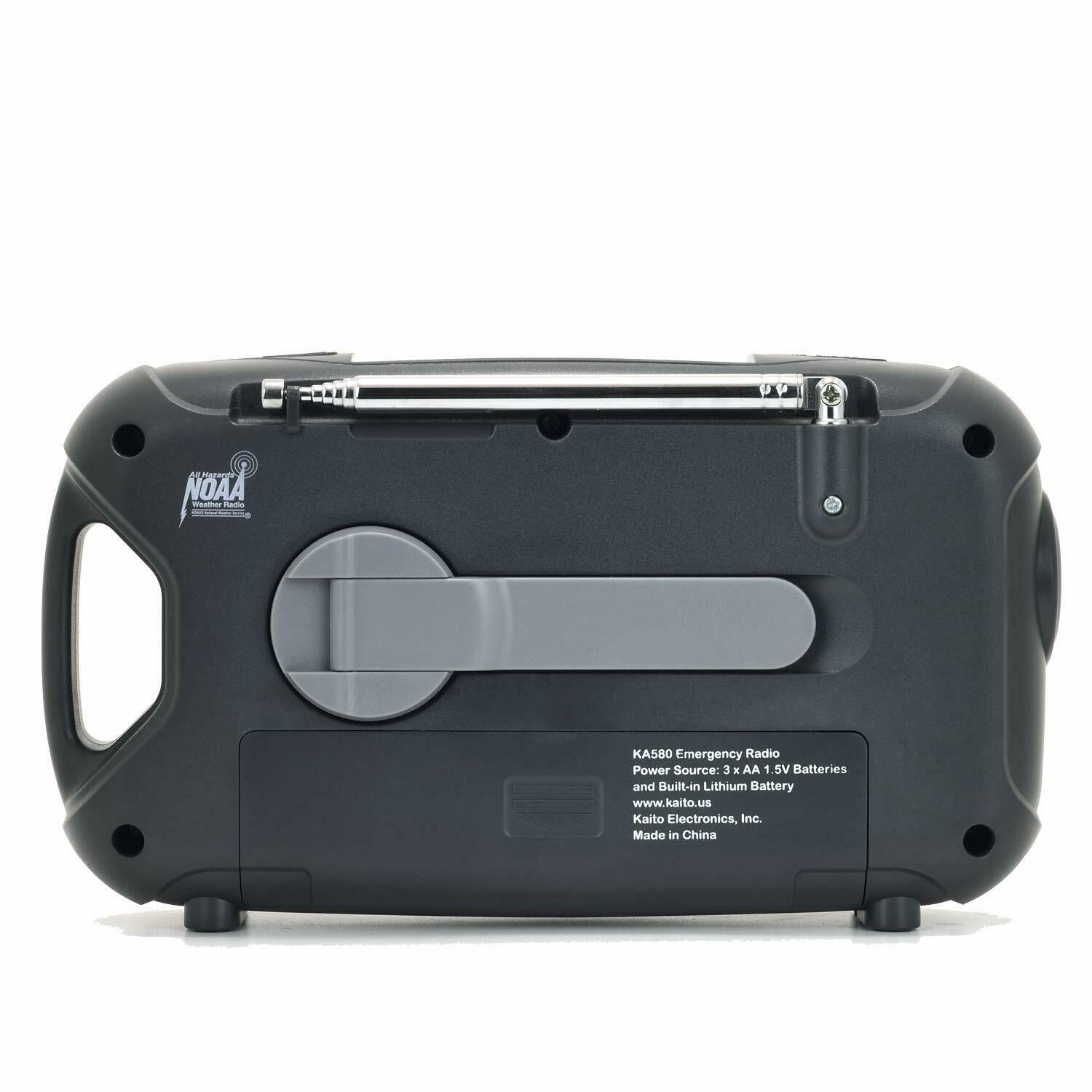 Kaito KA580 Emergency Radio with Solar Dynamo Crank AM FM NOAA Weather Receiver - Black