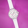 thumbnail image 3 of Luv Betsey Women's Silver Dial with Black and Pink Glitter on Silver Case and White Quilted Strap Watch, 3 of 8