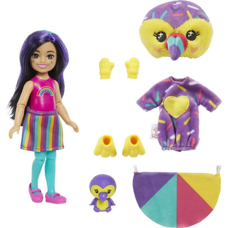 Barbie Cutie Reveal Chelsea Small Doll with Toucan Plush Costume, Mini Pet  & Accessories
