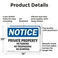 thumbnail image 2 of (2 Pack) Private Property No Parking No Trespassing OSHA Notice Sign 14 Inch X 10 Inch Indoor / Outdoor Rust-Free Aluminum Metal Signs for Workplace, Workshop, and Construction Site,, 2 of 8