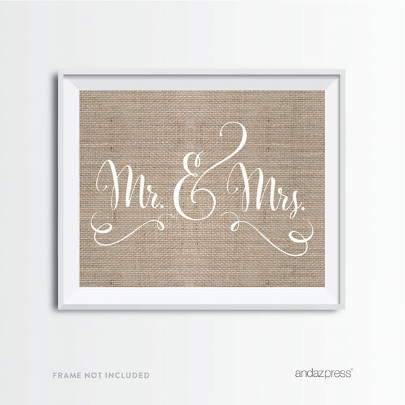 Mr. & Mrs. Burlap Wedding Party Signs