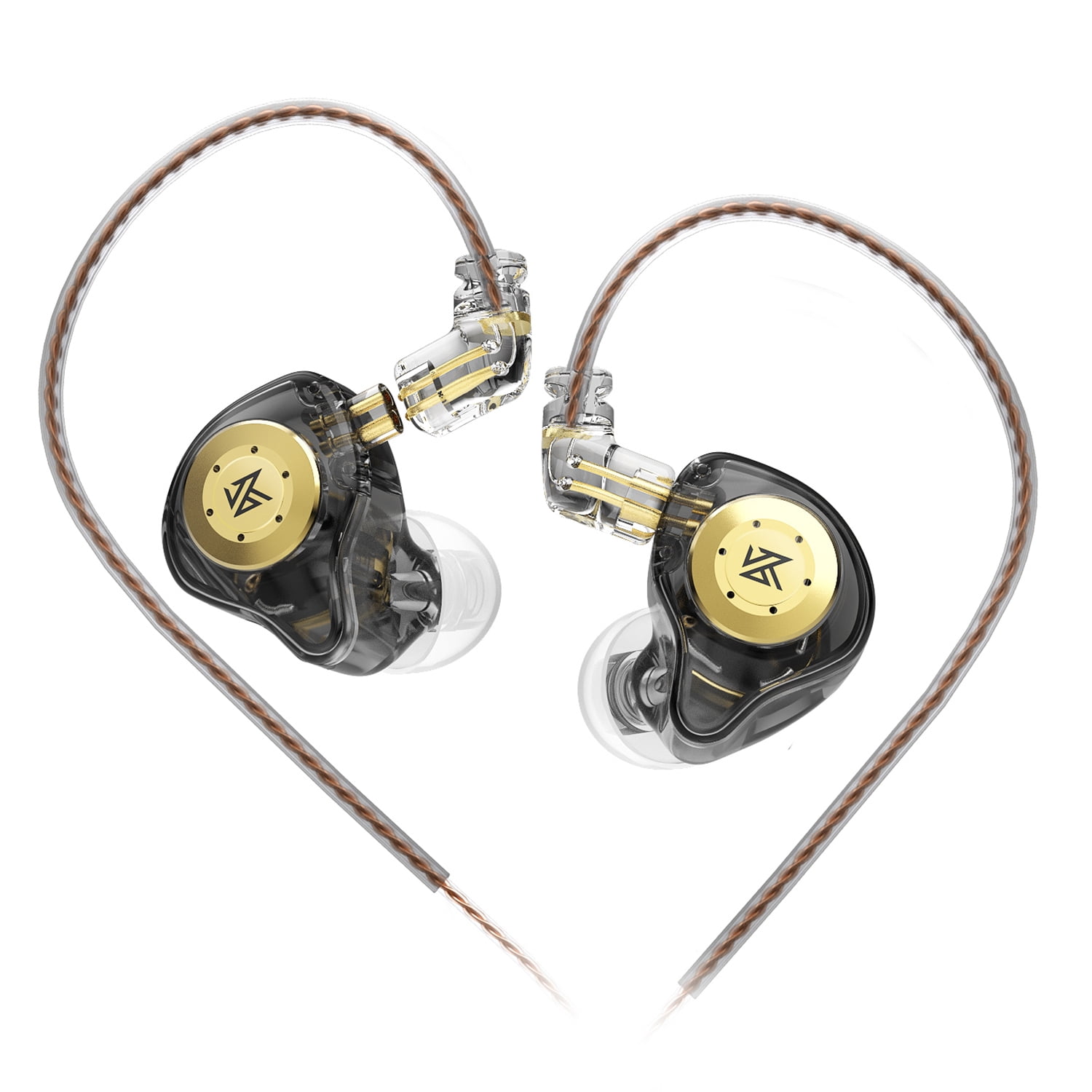 KZ EDX Pro in Ear Monitor Headphones KZ IEM Earphones Dual DD HiFi Stereo Sound Stage Earphones Wired Noise Cancelling Gaming Earbuds for Musicians Singer Audiophiles (Black, No Mic)
