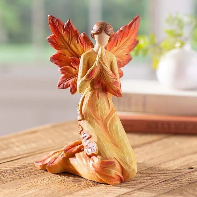 JJKBVCLO Autumn Angel Resin Crafts Maple Leaf Angel Ornament Desktop Ornament