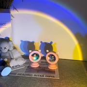 XAOCENH Adorable Mini Animal Cat Style USB LED Sunset Lamp Projector Night Light for Bedroom Decoration - Cute Atmosphere Table Light Perfect for Background Wall Decor Gift