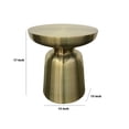 thumbnail image 2 of 15 Inch Mushroom Shaped Metal End Table, Gold- Saltoro Sherpi, 2 of 5